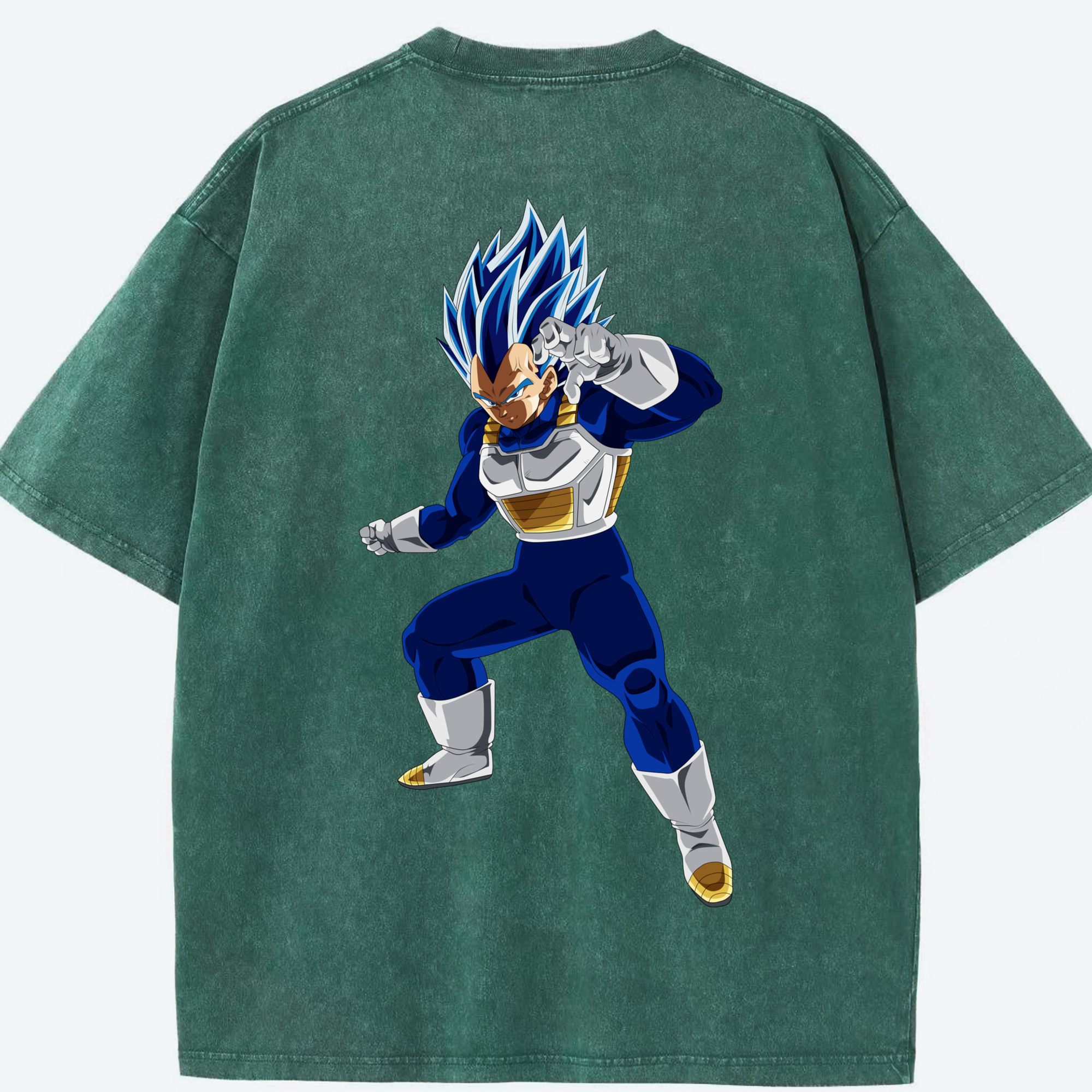 （画像用） ドラゴンボール ベジータ四世（Bejīta Yonsei）DRAGON BALL Vegeta IV 綿100% ヴィンテージ風 半袖Tシャツ（背面プリント）